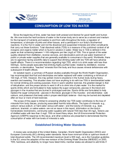 consumption of low tds water