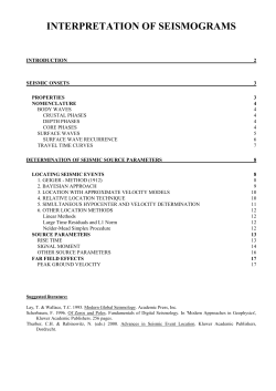 INTERPRETATION OF SEISMOGRAMS