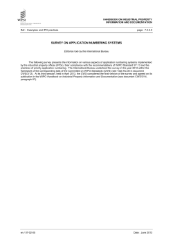 Survey on application numbering systems