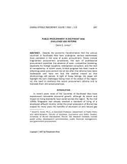 Public Procurement in Southeast Asia: Challenge and