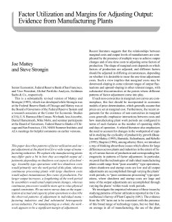 Factor Utilization and Margins for Adju st ing Outpu t : Evid ence from