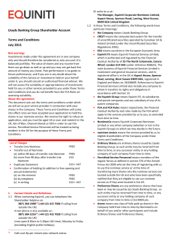 Terms and Conditions - Lloyds Banking Group