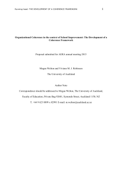 1 Organizational Coherence in the context of School Improvement