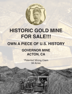 historic gold mine for sale!!!