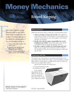 Money Mechanics: Record Keeping