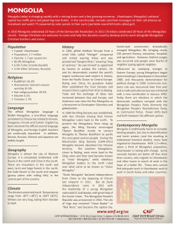MONGOLIA - OMF International