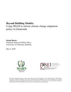 Beyond Building Models: Using WEAP to inform climate