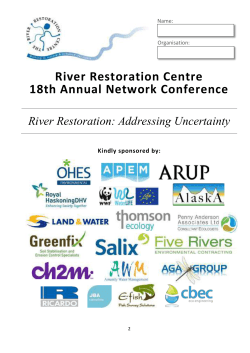 Delegate handbook - the River Restoration Centre