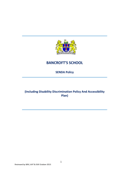 SENDA Policy - Bancroft`s School