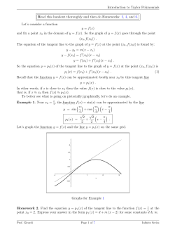 Intro. to Taylor Polynominal