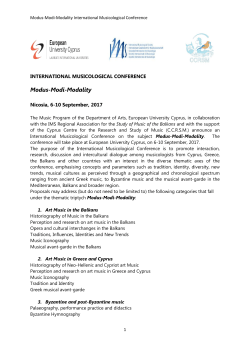 Modus-Modi-Modality - Cyprus Centre for the Research and Study of