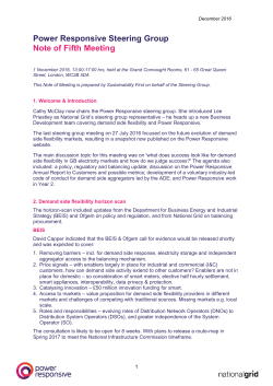 Power Responsive Steering Group Note of Fifth Meeting