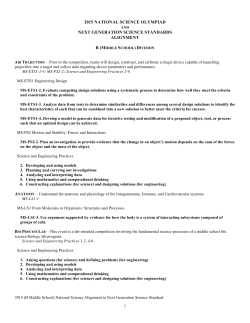 Division B Event Alignment to NGSS by Science Olympiad Event