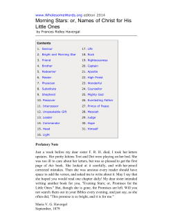 Morning Stars: or, Names of Christ for His Little Ones