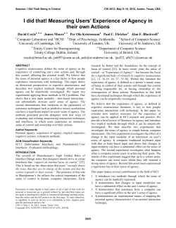 I did that! Measuring Users` Experience of Agency in their own Actions