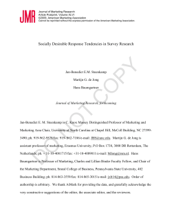 Socially Desirable Response Tendencies in Survey Research