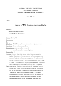 Canons of 20th Century American Poetry
