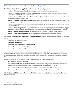 Instructions for the Uniform Residential Loan Application