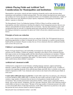 Athletic Playing Fields and Artificial Turf: Considerations for