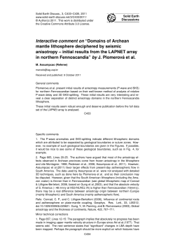 Interactive comment on &ldquo;Domains of Archean mantle lithosphere