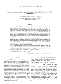 Axinite mineral group in low-grade regionally metamorphosed rocks