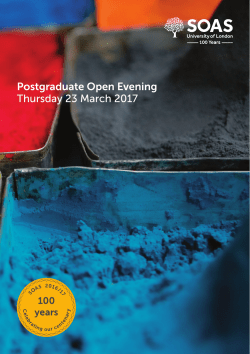 Postgraduate Open Evening Thursday 23 March 2017