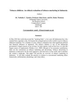 An ethical evaluation of tobacco marketing in Indonesia