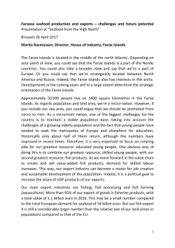 Marita Rasmussen, Director, House of Industry, Faroe Islands