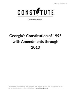 Georgia`s Constitution of 1995 with Amendments