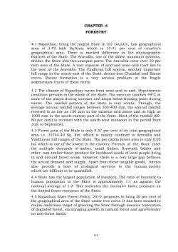CHAPTER -4 FORESTRY 4.1 Rajasthan, being the largest State in