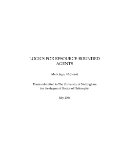logics for resource-bounded agents