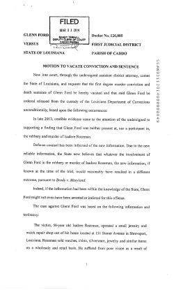 Motion to vacate conviction and sentence for Glenn Ford