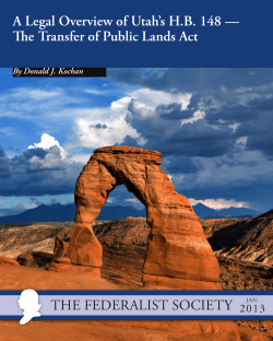 A Legal Overview of Utah`s H.B. 148 &mdash; The Transfer of Public Lands