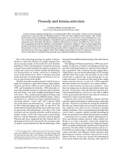 Prosody and lemma selection