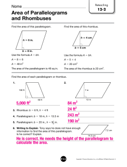 Area of Parallelograms and Rhombuses