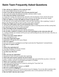 Swim Team Frequently Asked Questions