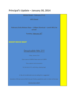 Principal`s Update &ndash; January 30, 2014 Despicable Me 2!!!