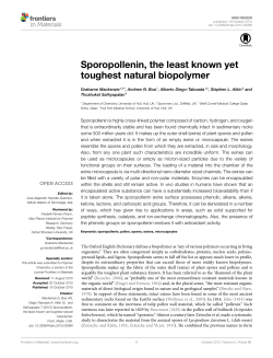 Sporopollenin, the least known yet toughest natural biopolymer