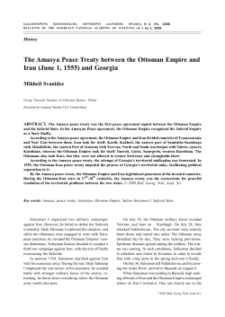 The Amasya Peace Treaty between the Ottoman Empire and Iran