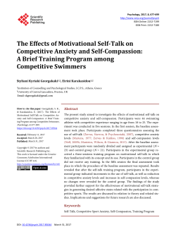 The Effects of Motivational Self-Talk on Competitive Anxiety and Self