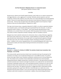Ant-Plant Mutualisms: Mitigating Cheaters in a Cooperative System