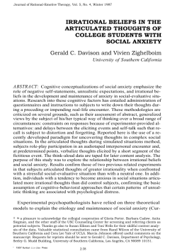 Irrational Beliefs in the Articulated Thoughts of College