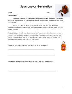 Spontaneous Generation