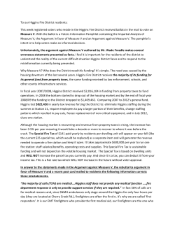 To our Higgins Fire District residents: This week registered voters