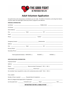 Adult Volunteer Application - The Good Fight Community Center