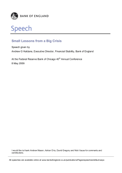 Small Lessons from a Big Crisis