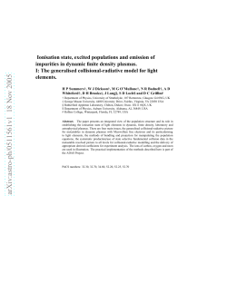 Ionisation state, excited populations and emission of impurities in