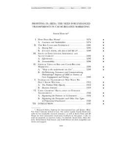profiting in (red): the need for enhanced transparency in cause