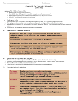 Chapter 18: The Progressive Reform Era (1890&ndash;1920)