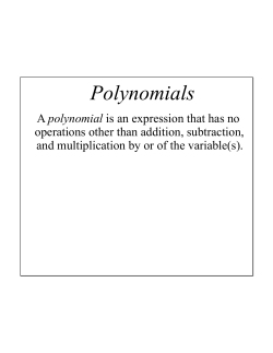 Polynomials